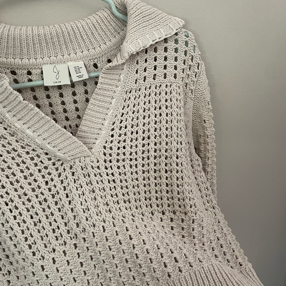 Joie Cream V-Neck Knit Sweater - Picture 3 of 6